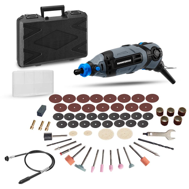 Hammerhead 1.2-Amp Rotary Tool with 62 Accessory Attachments and Carrying Case â€“ HART012 - Image 1